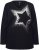 Ulla Popken Sequined Star Rolled Edge Sweater Black - Bluzy & bluzy z kapturem - 