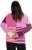 Ulla Popken Patchwork Striped Long Sleeve V-Neck Sweater Raspberry - Bluzy & bluzy z kapturem - 