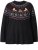 Ulla Popken Norwegian Style Christmas Sweater Black - Bluzy & bluzy z kapturem - 