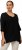 Ulla Popken Oversized 3/4 Sleeve V-Neck Sweater Black - Bluzy & bluzy z kapturem - 