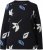 Ulla Popken Eco Cotton Leaf Pattern Long Sleeve Sweater Black - Bluzy & bluzy z kapturem - 