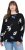 Ulla Popken Eco Cotton Leaf Pattern Long Sleeve Sweater Black - Bluzy & bluzy z kapturem - 