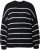 Ulla Popken Oversized Striped Balloon Sleeve Sweater Black - Bluzy & bluzy z kapturem - 
