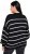 Ulla Popken Oversized Striped Balloon Sleeve Sweater Black - Bluzy & bluzy z kapturem - 