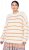 Ulla Popken Oversized Striped Balloon Sleeve Sweater Off-White - Bluzy & bluzy z kapturem - 