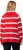 Ulla Popken Stripe Fine Knit Turtleneck Sweater Light Red - Bluzy & bluzy z kapturem - 