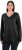 Ulla Popken Soft Fine Knit Pullover V-Neck Sweatshirt Black - Bluzy & bluzy z kapturem - 