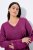 Ulla Popken Soft Fine Knit Pullover V-Neck Sweatshirt Dark Lilac - Bluzy & bluzy z kapturem - Kényelmes pulóverek és kapucnisok