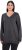 Ulla Popken Casual V-Neck Long Sleeve Sweater Charcoal Grey Melange - Bluzy & bluzy z kapturem - 