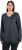 Ulla Popken Casual V-Neck Long Sleeve Sweater Navy Blue - Bluzy & bluzy z kapturem - 