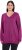 Ulla Popken Casual V-Neck Long Sleeve Sweater Berry - Bluzy & bluzy z kapturem - 