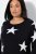 Ulla Popken Glitter Stars Soft Knit Sweater Black - Bluzy & bluzy z kapturem - Kényelmes pulóverek és kapucnisok