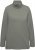 Ulla Popken Turtleneck Ribbed Trim Long Sleeve Sweater Grey - Bluzy & bluzy z kapturem - 