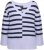 Ulla Popken Split Stripe Long Sleeve V-Neck Sweater Blue Grey - Bluzy & bluzy z kapturem - 