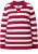 Ulla Popken Striped Polo Collar Long Sleeve Sweater Ruby Red - Bluzy & bluzy z kapturem - 