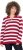 Ulla Popken Striped Polo Collar Long Sleeve Sweater Ruby Red - Bluzy & bluzy z kapturem - 