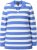 Ulla Popken Striped Polo Collar Long Sleeve Sweater Aegean Blue - Bluzy & bluzy z kapturem - 