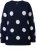 Ulla Popken Fluffy Polka Dot Sweater Ink Blue - Bluzy & bluzy z kapturem - 