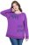 Ulla Popken Magnifique Split Style Sweatshirt Purple - Bluzy & bluzy z kapturem - 