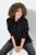 Ulla Popken Chain Fringe Smooth Fleece Sweatshirt Black - Bluzy & bluzy z kapturem - Kényelmes pulóverek és kapucnisok