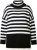 Ulla Popken Striped Stand-Up Collar Sweater Black - Bluzy & bluzy z kapturem - 