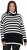 Ulla Popken Striped Stand-Up Collar Sweater Black - Bluzy & bluzy z kapturem - 