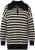 Ulla Popken Striped Troyer Collar Sweater Black - Bluzy & bluzy z kapturem - 