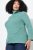 Ulla Popken Asymmetric Zipper Turtleneck Sweater Green - Bluzy & bluzy z kapturem - Kényelmes pulóverek és kapucnisok