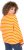 Ulla Popken Striped Drawstring Hem Sweatshirt Orange - Bluzy & bluzy z kapturem - 