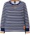 Ulla Popken Striped Drawstring Hem Sweatshirt Navy - Bluzy & bluzy z kapturem - 