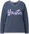 Ulla Popken Houston Textured Lettering Sweatshirt Navy - Bluzy & bluzy z kapturem - 