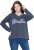Ulla Popken Houston Textured Lettering Sweatshirt Navy - Bluzy & bluzy z kapturem - 