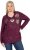 Ulla Popken Metallic Print Extra Soft Christmas Sweatshirt Dark Wine Red - Bluzy & bluzy z kapturem - 