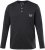 JP1880 T-Shirt Henley Long Sleeve Black TALL - FÉRFIRUHÁZAT MT-6XLT - TALL-méretek
