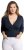 Ulla Popken Versatile Surplice Wrap Tie Hem Bolero Top Navy - Pólók - 