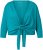 Ulla Popken Versatile Surplice Wrap Tie Hem Bolero Top Teal - Pólók - 