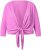 Ulla Popken Versatile Surplice Wrap Tie Hem Bolero Top Cool Pink - Pólók - 