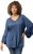 Ulla Popken Trumpet Sleeve Cold Dyed Tee Dove Blue - Mintás pólók nőknek - 