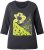 Ulla Popken Graphic Patch Print 3/4 Sleeve T-Shirt Black - Pólók - 
