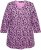 Ulla Popken Floral 3/4 Sleeve V-Neck A-Line Tee Amethyst - Pólók - 