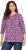 Ulla Popken Floral 3/4 Sleeve V-Neck A-Line Tee Amethyst - Pólók - 