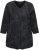 Ulla Popken Animal Print 3/4 Sleeve V-Neck Tee Black - Pólók - 