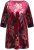 Ulla Popken Velvet Peacock Feather 3/4 Sleeve Tunic Blouse Wine Red - Pólók - 