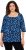 Ulla Popken Scribble Print Square Neck 3/4 Sleeve Tee Navy - Mintás pólók nőknek - 