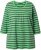 Ulla Popken Striped 3/4 Sleeve A-Line Tee Apple Green - Pólók - 