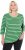 Ulla Popken Striped 3/4 Sleeve A-Line Tee Apple Green - Pólók - 