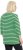 Ulla Popken Striped 3/4 Sleeve A-Line Tee Apple Green - Pólók - 