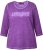 Ulla Popken UNIQUE Embroidered 3/4 Sleeve Tee Purple - Pólók - 