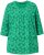 Ulla Popken Graphic Flower A-Line 3/4 Sleeve Tee Moss Green - Pólók - 