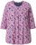 Ulla Popken Graphic Flower A-Line 3/4 Sleeve Tee Pink - Pólók - 